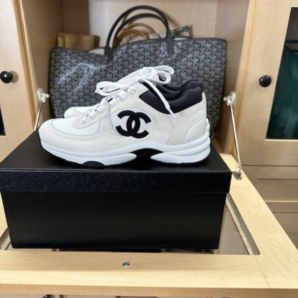 Chanel Brand New in Box Interlocking CC Logo Mesh Sneakers Women's Size 38